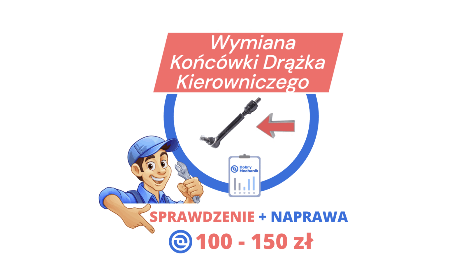 wymiana końcówki drążka kierowniczego Poznań Jeżyce - usuwanie luzów