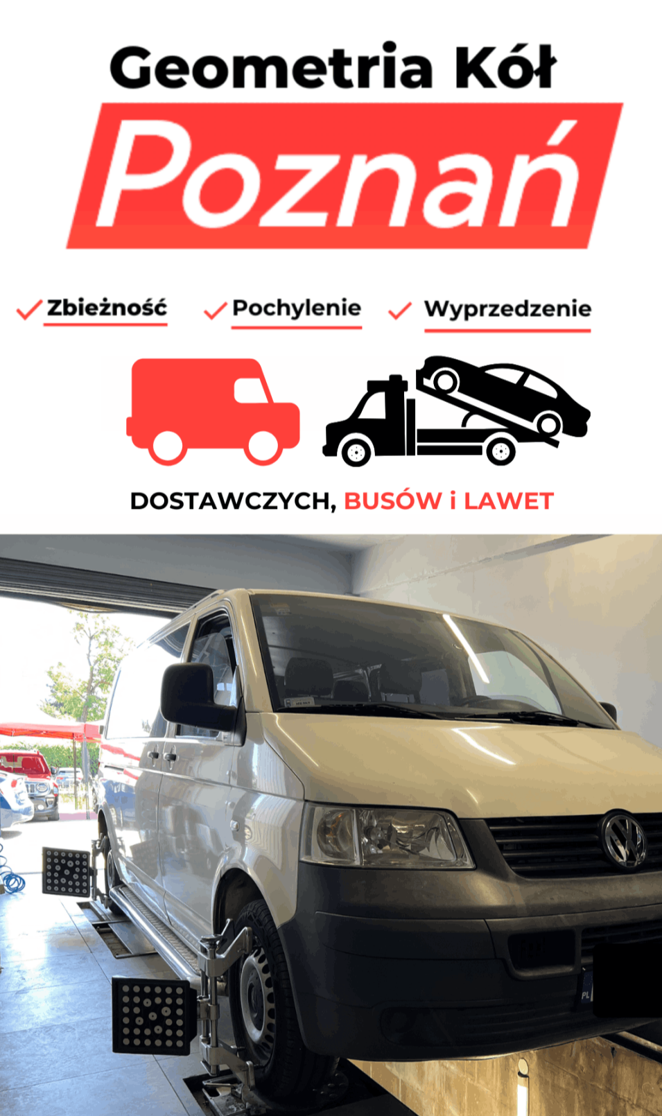 geometria kół auta dostawczego do 5,5 t - wjazd na stanowisko